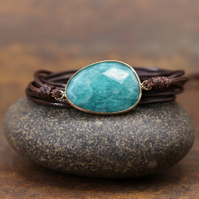 Tianhe Stone Edging Hand-woven Multi-layer Wax Rope Bracelet