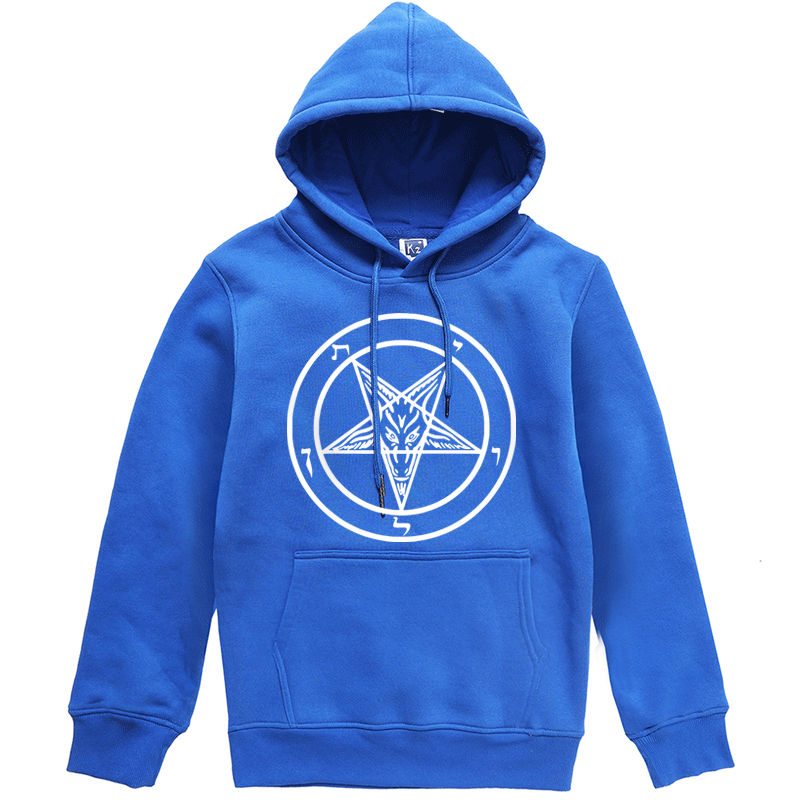 Pentagram Gothic Hidden Satan Men's Fashion Hoodie Sweater Wild Men's Hooded Pullover Fall Winter Fleece