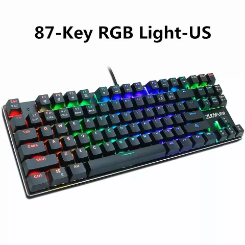 87-key Mechanical Keyboard Green Axis Red Gaming