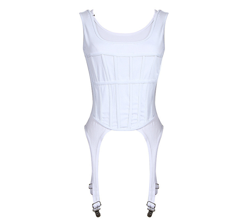 Two-Piece Set Of Three-Dimensional Fish Bone Waist Vest And Irregular Sling