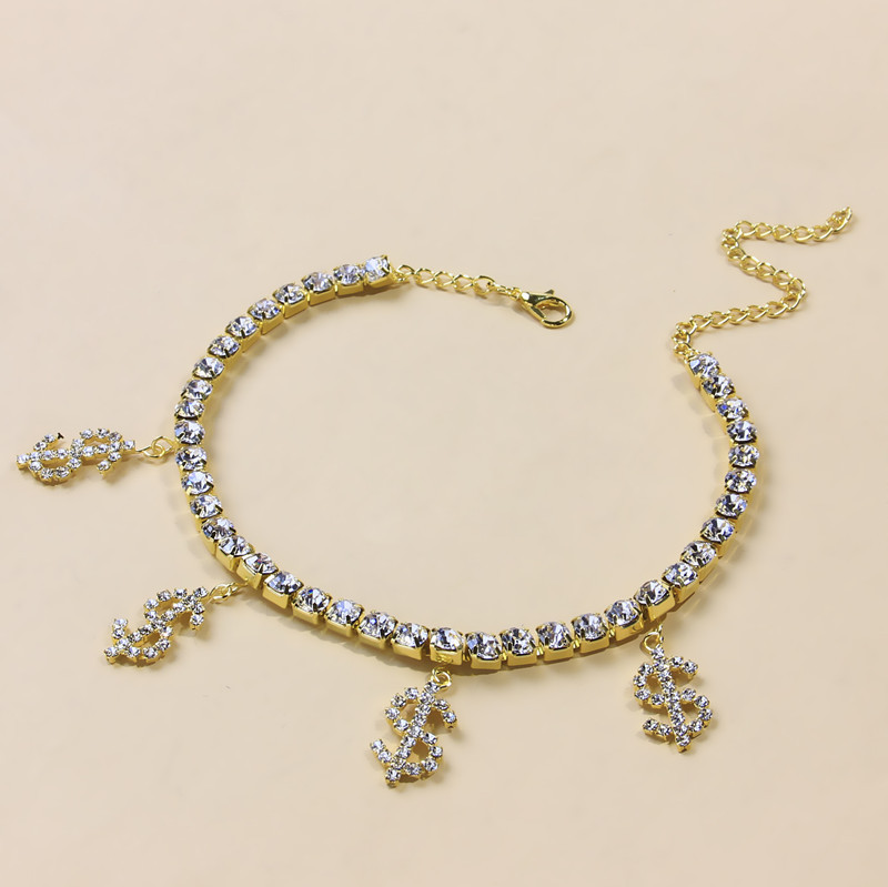 Title 6, Love Rhinestone Anklet, Exotic All-Match Jewelr...