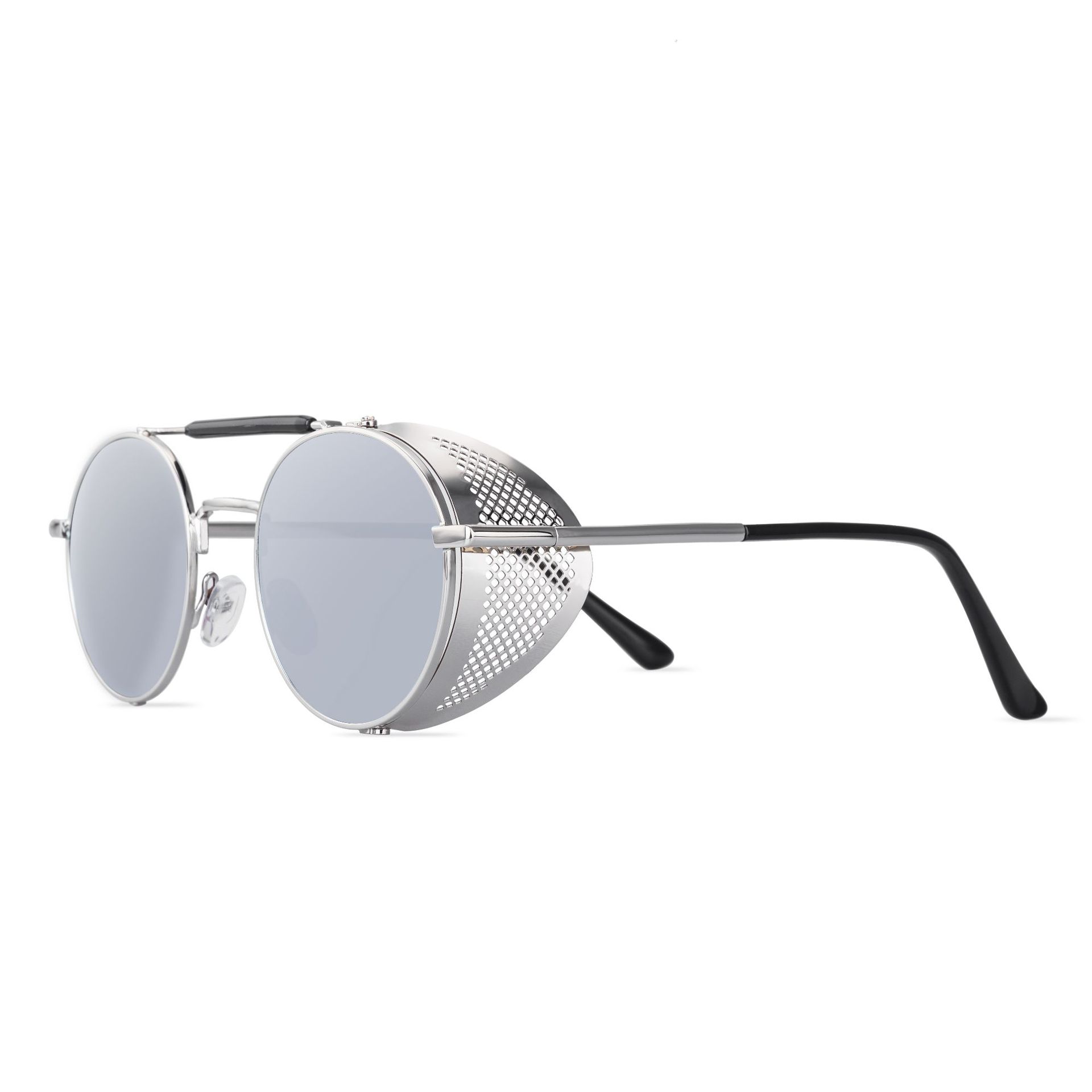 66247 Steampunk Glasses Personality Windshield Sunglasses Retro Toad Mirror Round Sunglasses Male Ins Glasses Female