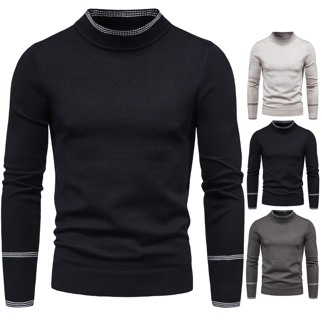 Half High Neck Long Sleeve Sweater Slim Bottoming Shirt