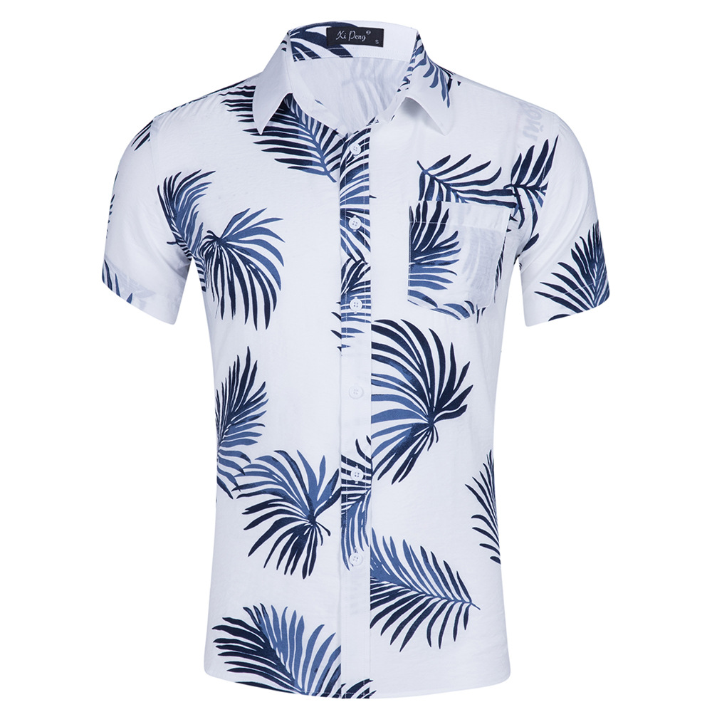 Men's Tencel Cotton Print Short Sleeve Shirt