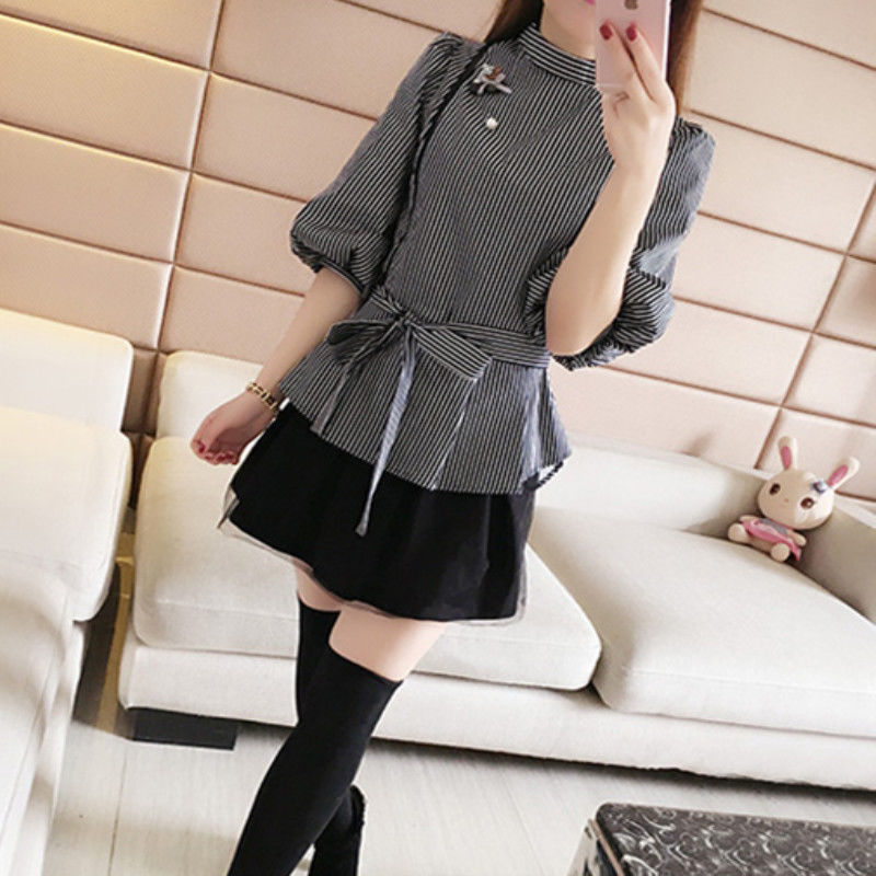  Fat Mm Fashion Plus Size Women's Spring New Age Reduction Suit Western Style Two-Piece Dress