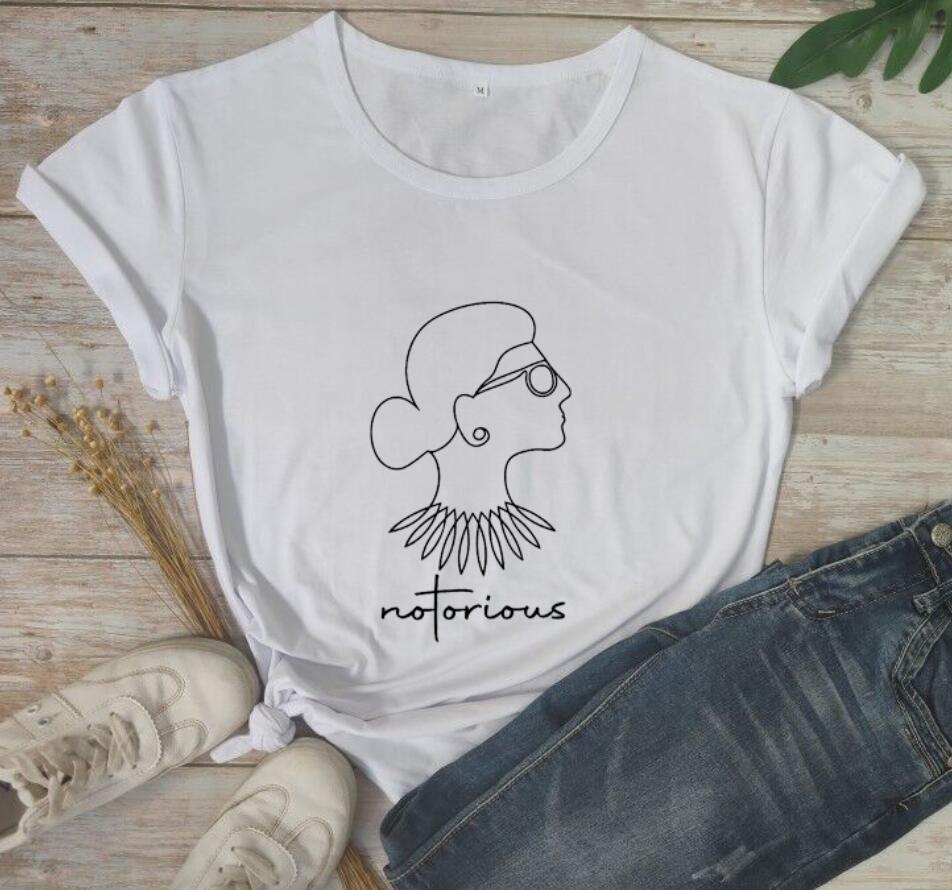 Ladies Funny T-shirt Ladies T-shirt Notorious Ladies Pattern Short Sleeve Lettering