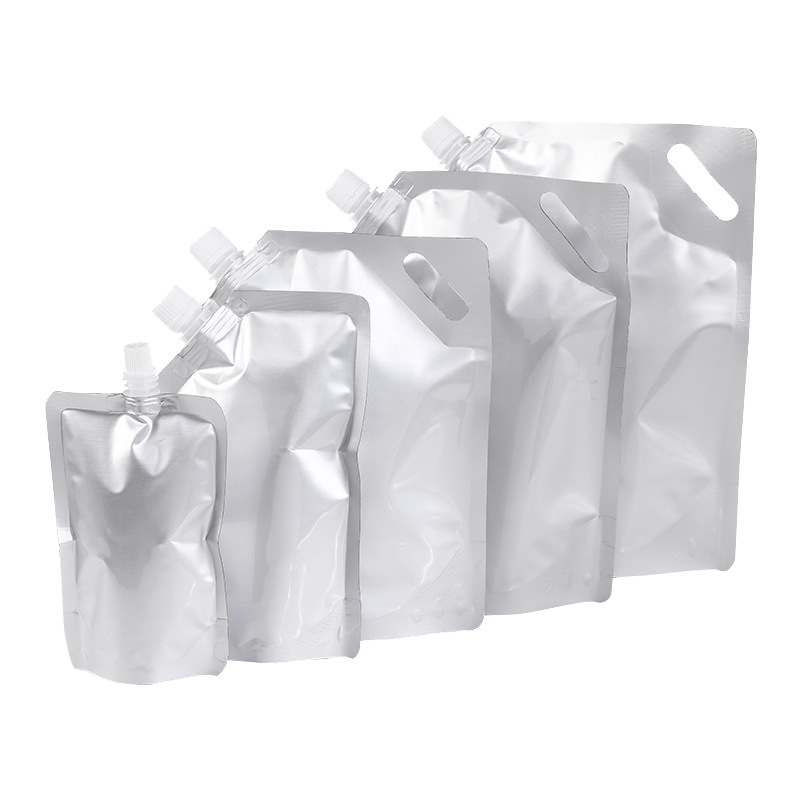 Aluminum Foil Nozzle Bag Stand-Up Pouch Milk Beverage Chili Oil Jelly Liquid Portable Nozzle Packaging Bag