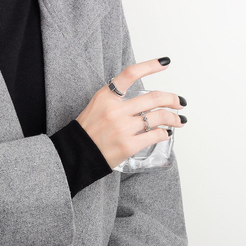 Cross Twist Ring Hollow Personality Geometry