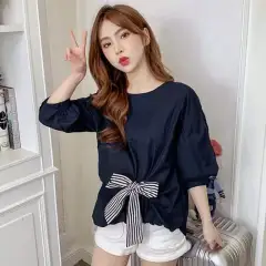 Fashionable And Sweet Bow-Knot Women's Temperament Blouse - Royal Blue - View 1