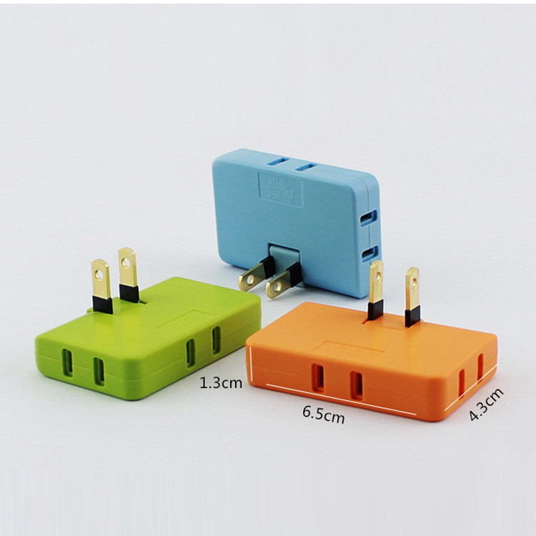US Plug Rotary Head Plug Converter Ultra-Thin Conversion Plug Wireless Portable One Turn Three - Image 6