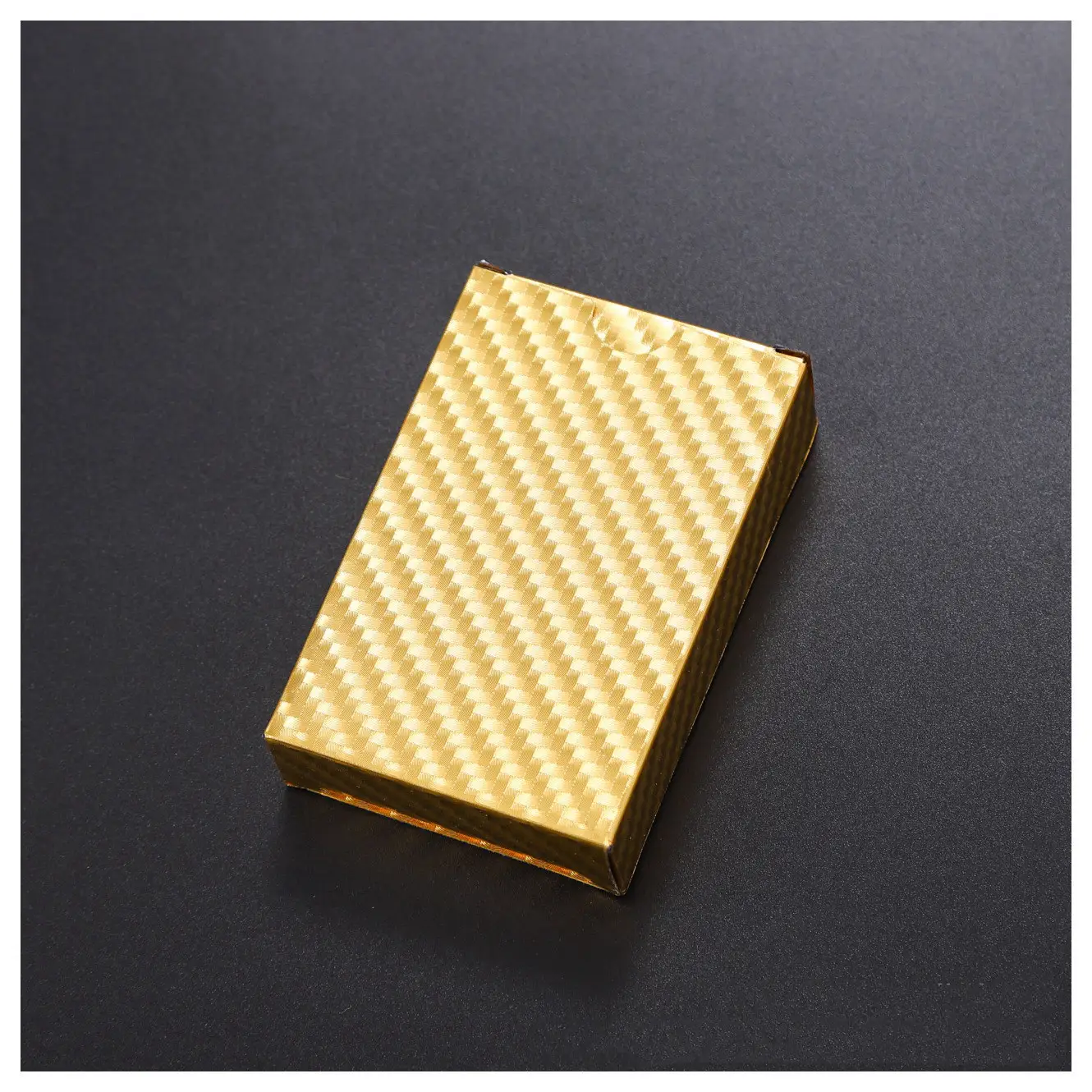 Gold Foil Plaid Playing Card Supply Yellow Gold Local Tyrant Gold Poker Pvc Waterproof Board Game Card