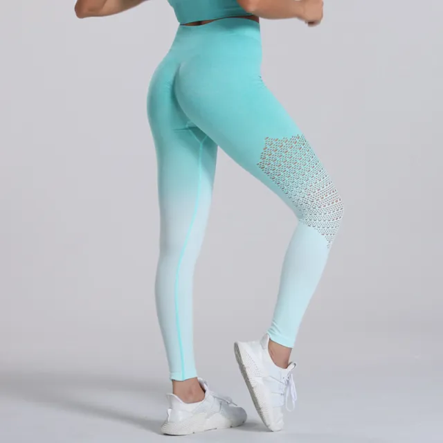 Seamless Tights Fitness Pants Hip Lifting Quick Drying Stretch Sports Running Yoga Aerobics Trousers Mint - Shop at LoveMi