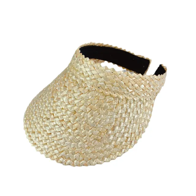 Net Red Hand Woven Wheat Straw Empty Straw Hat Female Summer Beige - Shop at LoveMi