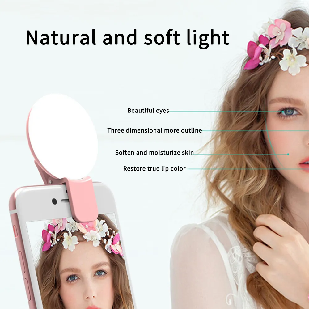 Mini Fill Light For Beauty Selfie Round Live Clip External LEDmini Small Q Mobile Phone Selfie Fill Light – image 9