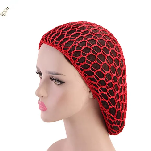 Ladies Hand Crocheted Drooping Hair Net, Hair Care Long Net Bag, Mesh Night Cap Red - Shop at LoveMi