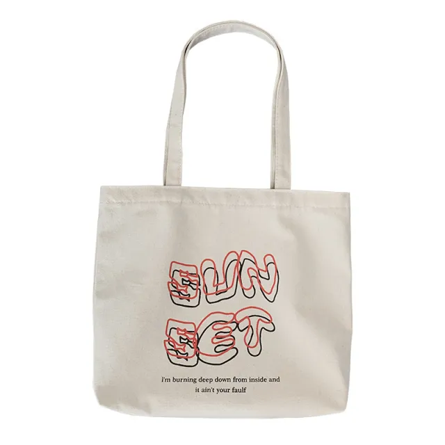 Interpret My Love With Your Heart The Same Student Canvas Bag Around White - Shop at LoveMi