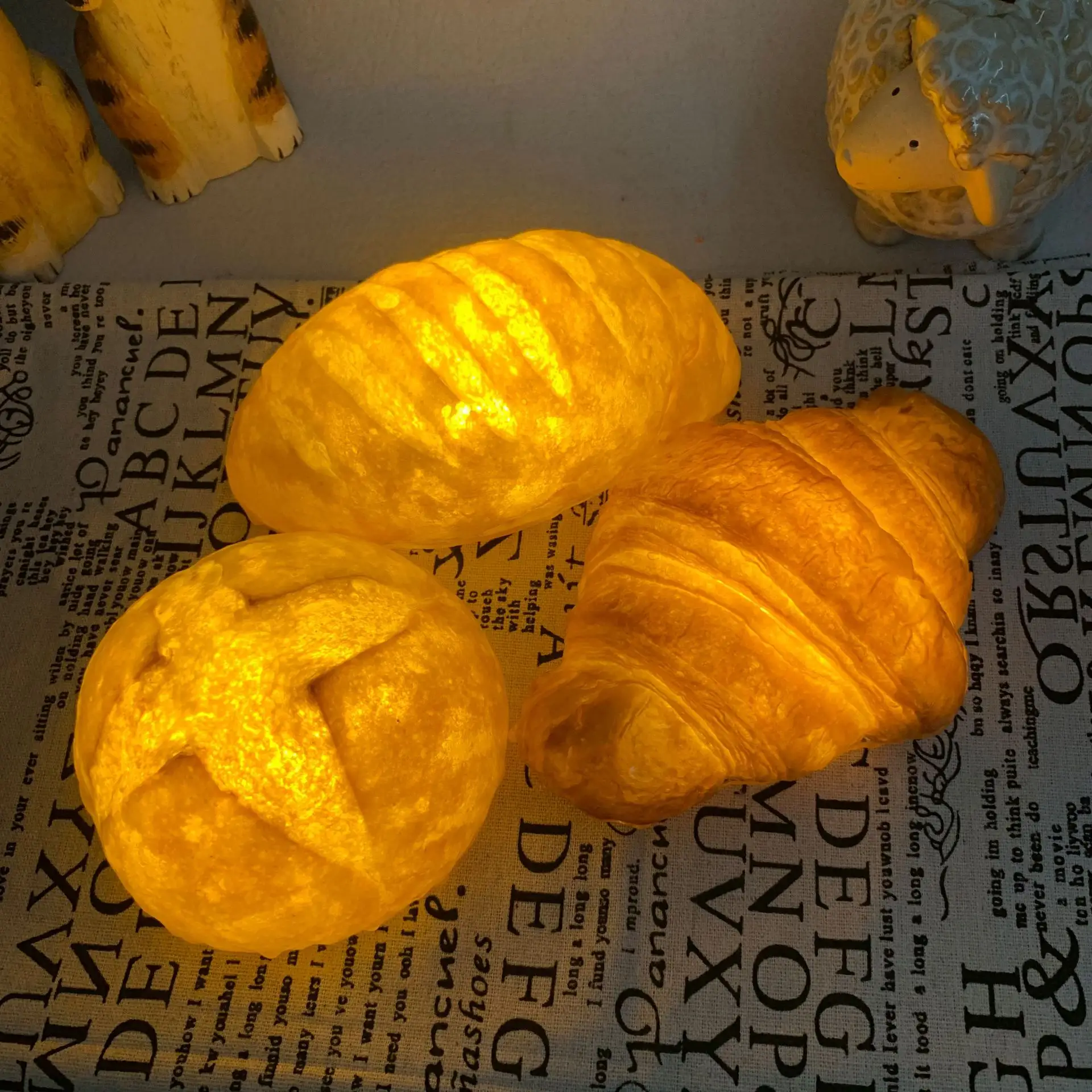 Simulation Croissant Bread Light Milk Bag Room