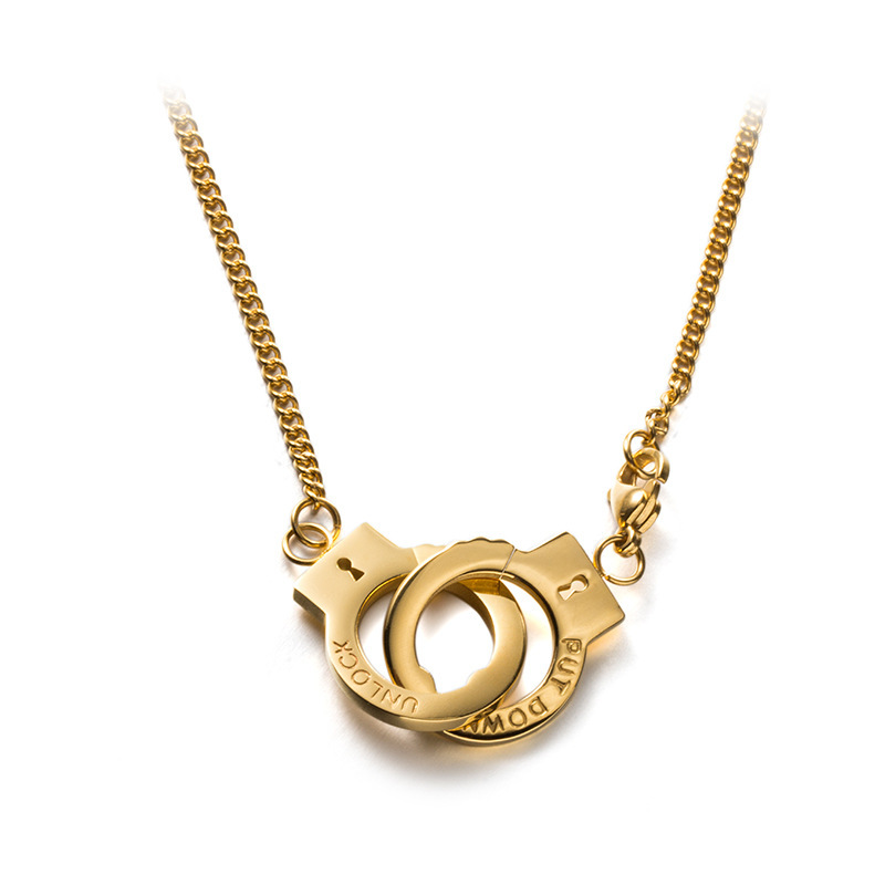 Shirt Sweater Chain Handcuffs Couple Necklace