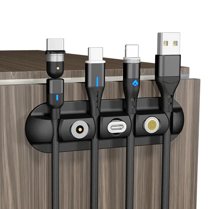Desktop Charging Magnetic Data Cable Organizer Soft Plastic Creative