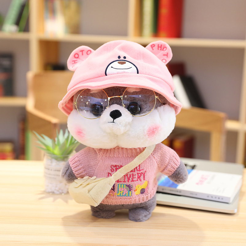 Bear hat pink sweater