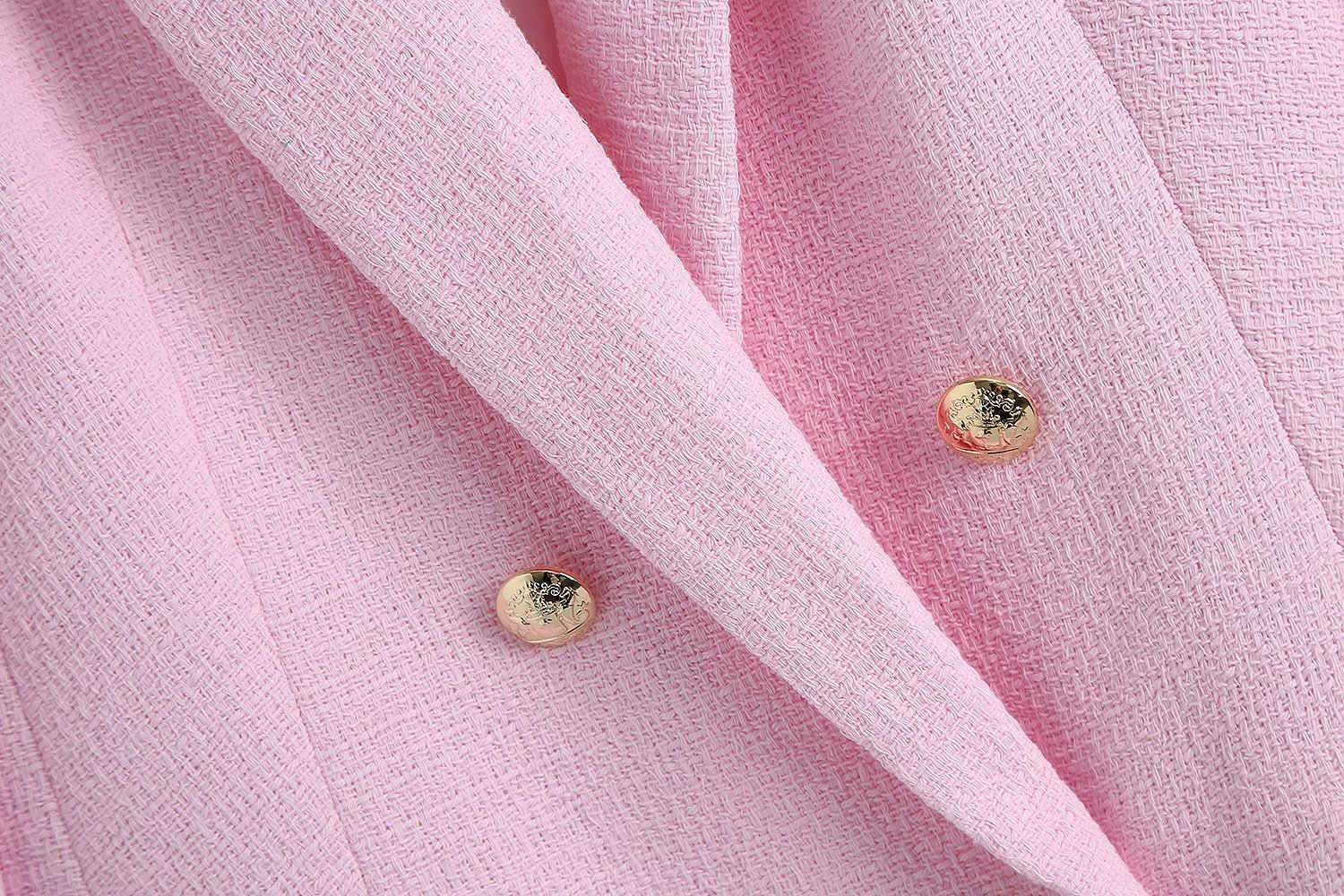 Lapel Long Sleeve Double Breasted Design Textured Casual Blazer