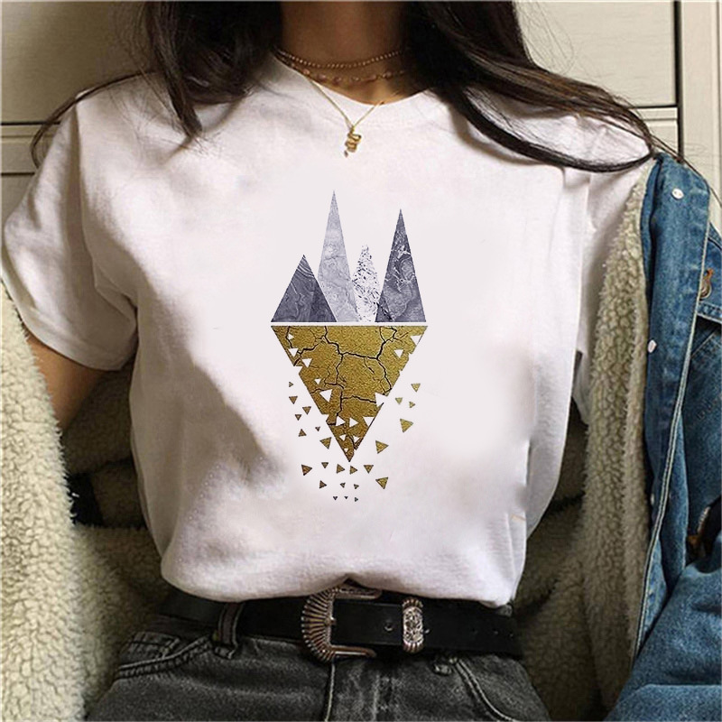 Title 9, Fashion Simple Geometric Pattern Printed T-Shirt