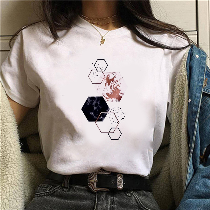 Title 11, Fashion Simple Geometric Pattern Printed T-Shirt