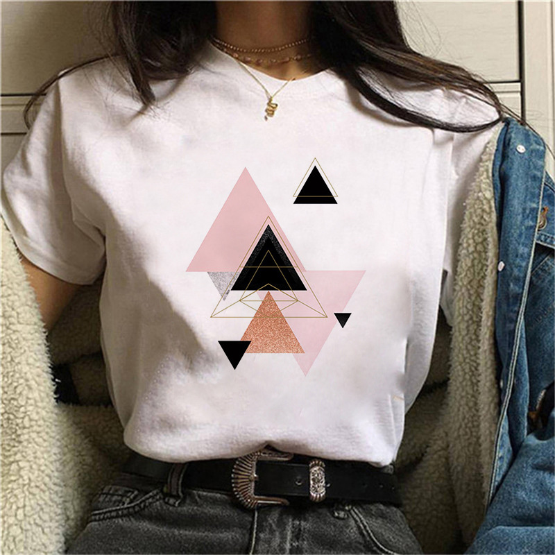 Title 10, Fashion Simple Geometric Pattern Printed T-Shirt