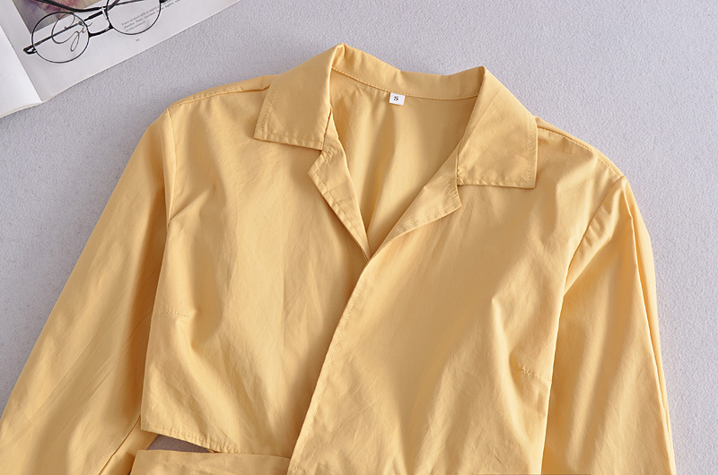 Women'S Suit Collar Cross Tie Long Sleeve Shirt