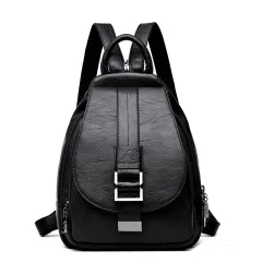 Fashion Backpack Female Student Anti-theft School Bag - Black - View 1
