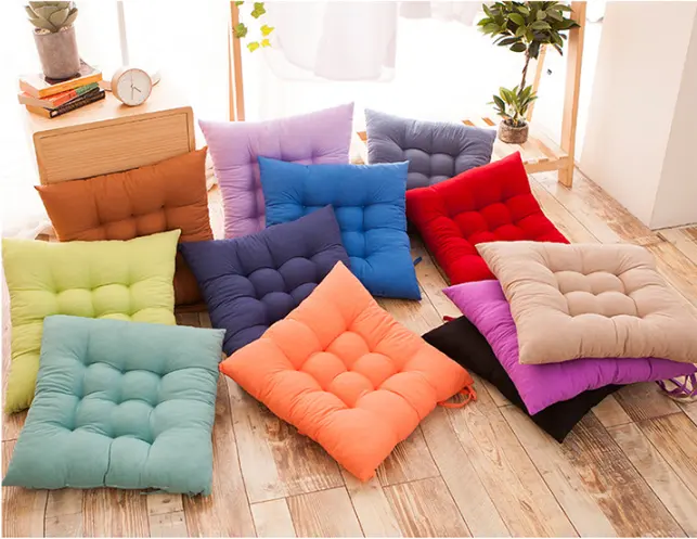 Solid Color Butt Cushion Dining Chair Seat