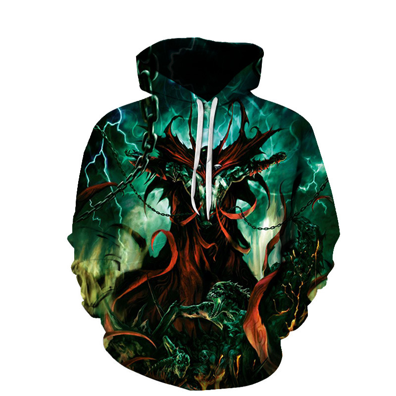 European And American Foreign Trade Spring And Autumn Qilongzhu 3D Digital Printing Sweater Lovers Hoodie Baseball Suit