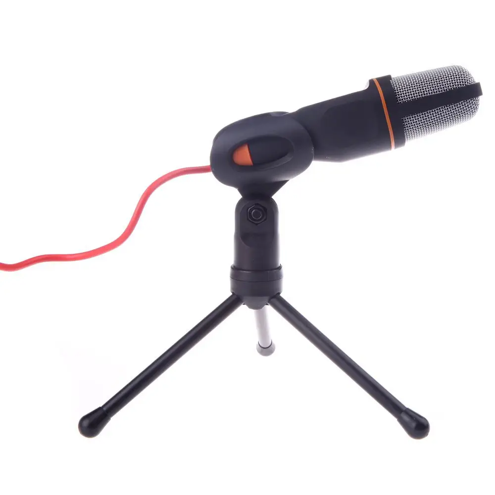 Mic Wired with Holder Clip for Chatting Singing Karaoke