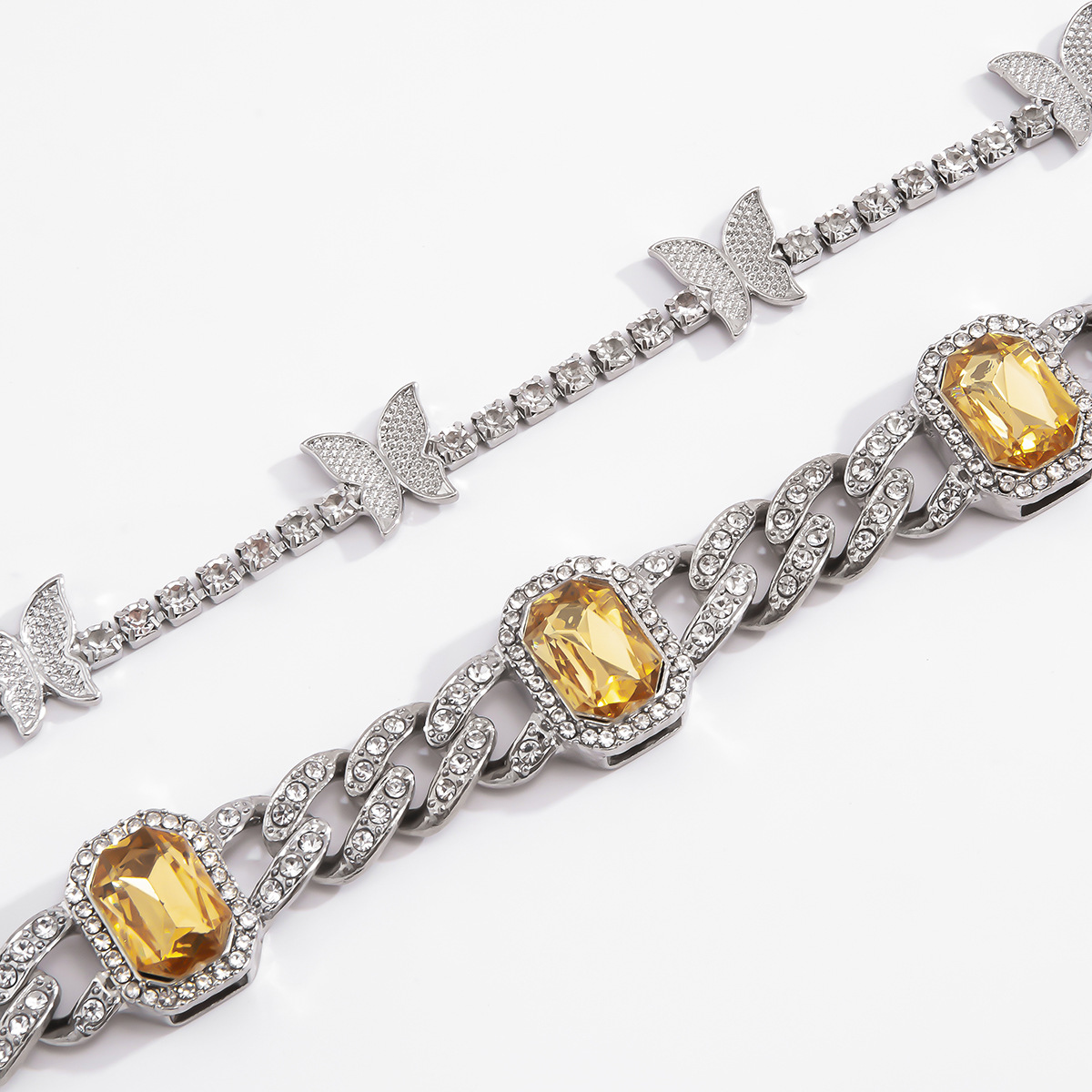 Buckle Chain Butterfly Necklace Set