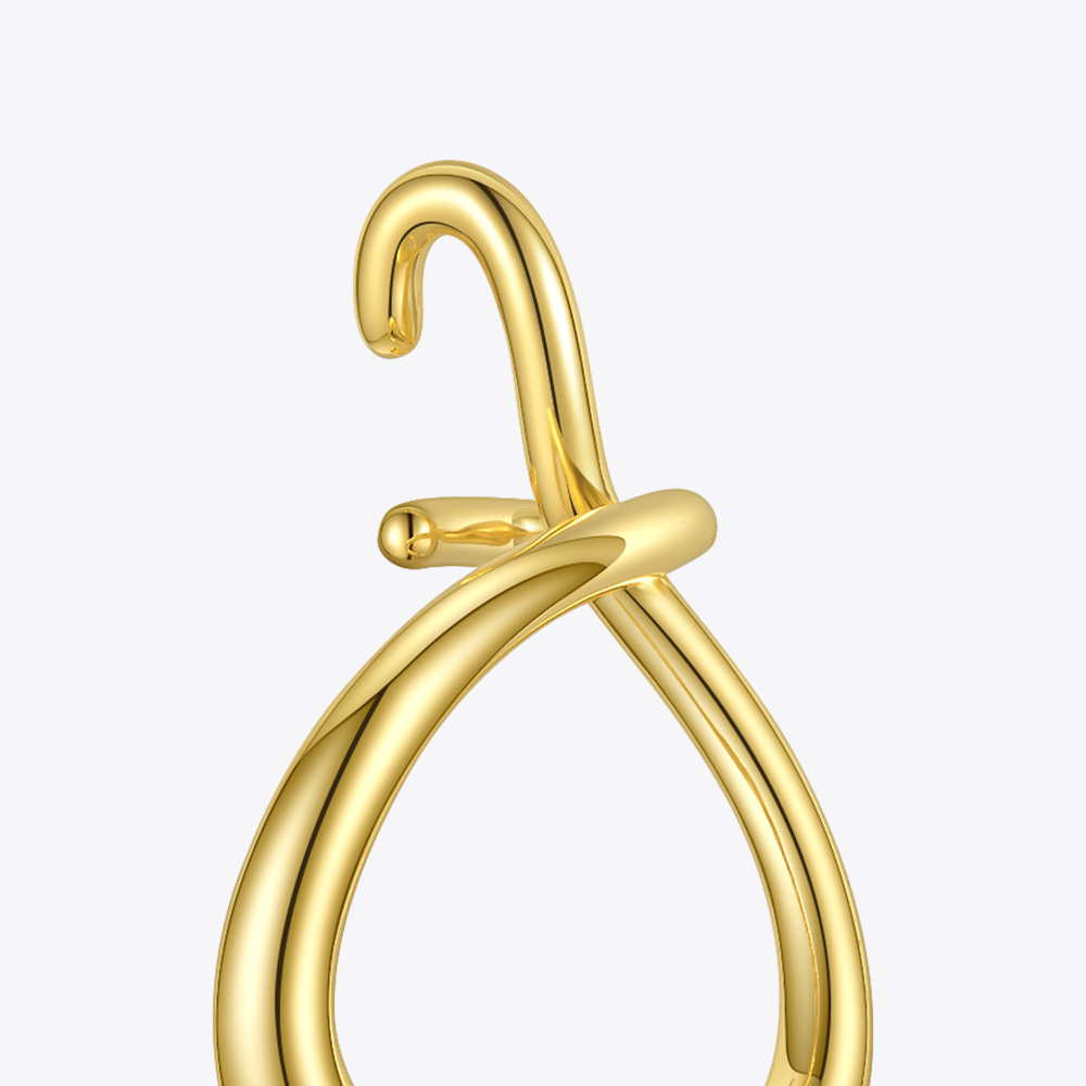 Personality Geometric Type Women'S Gold Simple Texture Earrings Ear Bone Clip