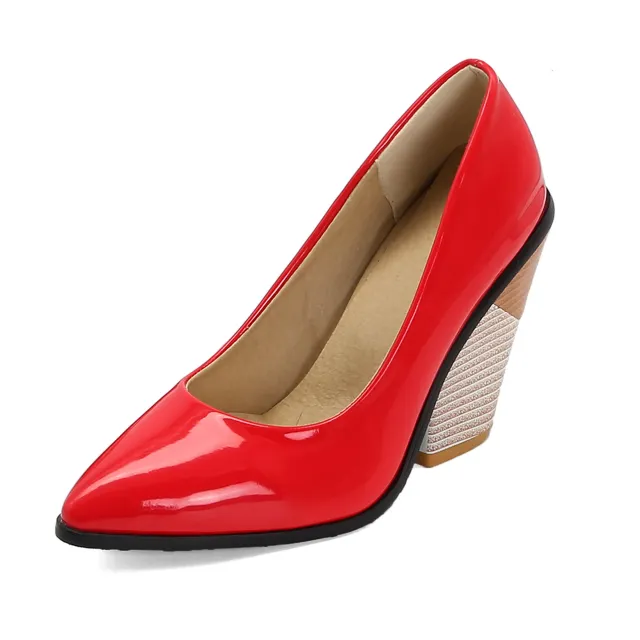 Large Size Women's Shoes New Single Shoes Platform High Heels Red - Shop at LoveMi