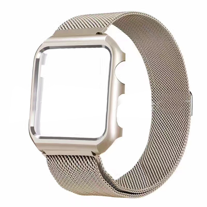 Compatible with Apple, Stainless Steel Magnetic Strap Is Suitable For Iwatch Milanese Strap And Frame Integrated