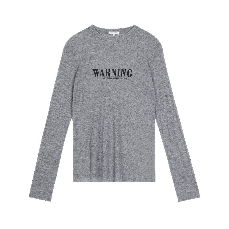 Gray Loose Casual Inner Base Shirt Top