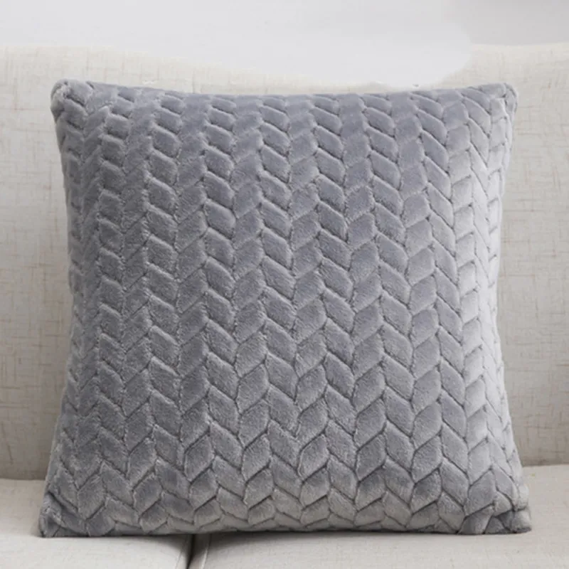 Flannel Solid Color Throw Pillow Sofa Cover Cushion Cover Nordic Style Simple Style – image 2