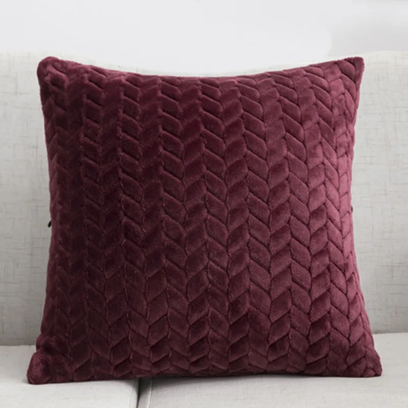 Flannel Solid Color Throw Pillow Sofa Cover Cushion Cover Nordic Style Simple Style – image 4