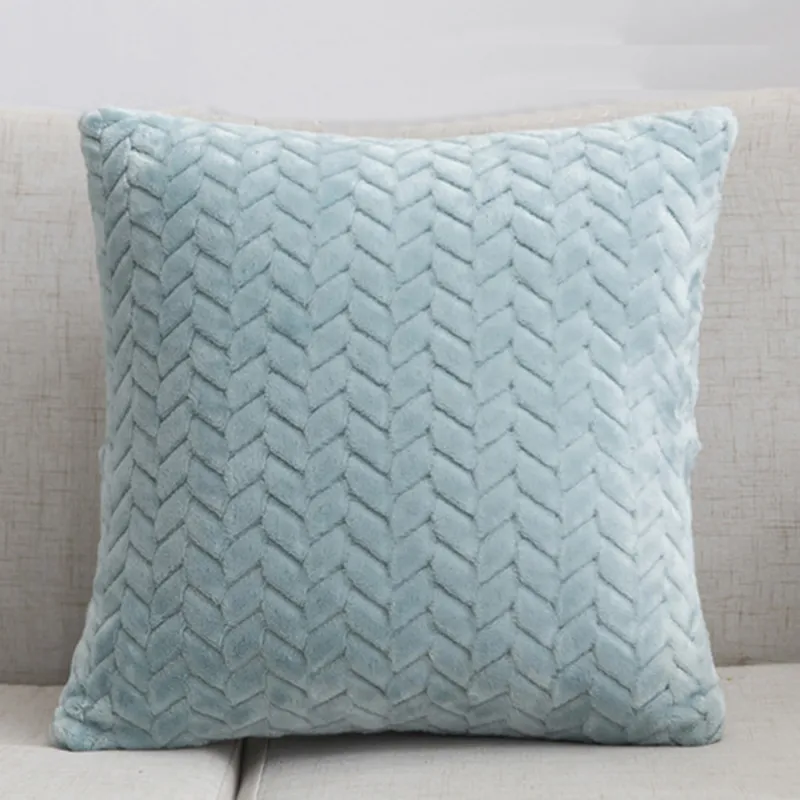 Flannel Solid Color Throw Pillow Sofa Cover Cushion Cover Nordic Style Simple Style – image 5
