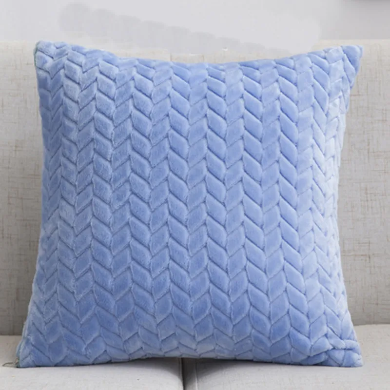 Flannel Solid Color Throw Pillow Sofa Cover Cushion Cover Nordic Style Simple Style – image 3