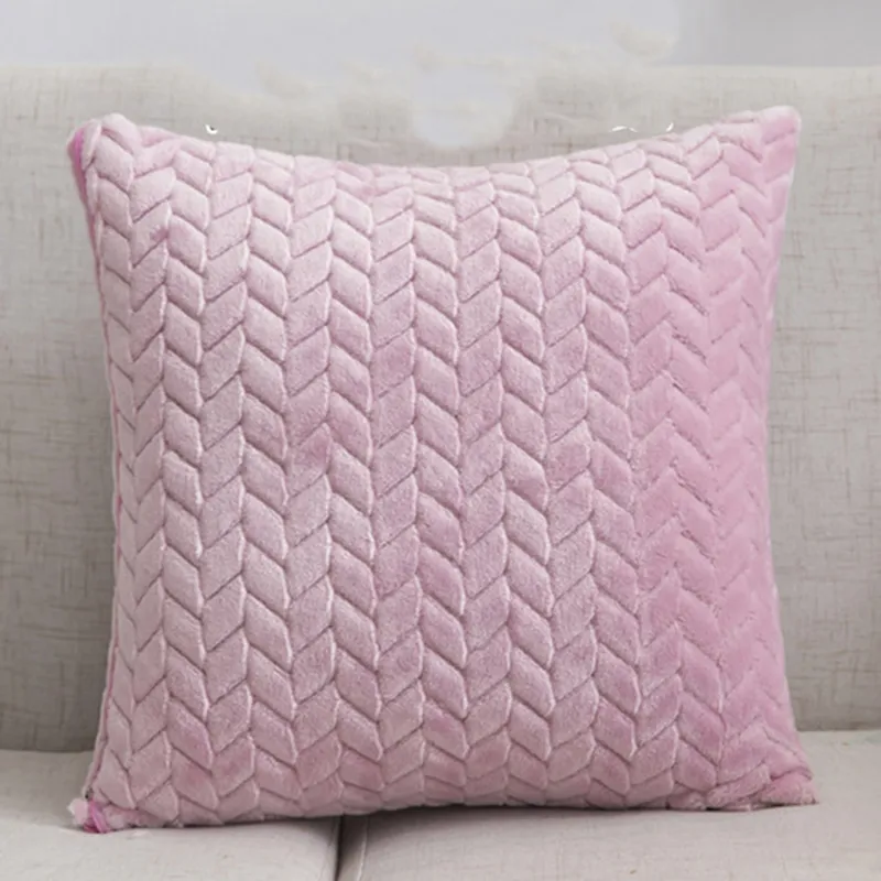 Flannel Solid Color Throw Pillow Sofa Cover Cushion Cover Nordic Style Simple Style – image 7