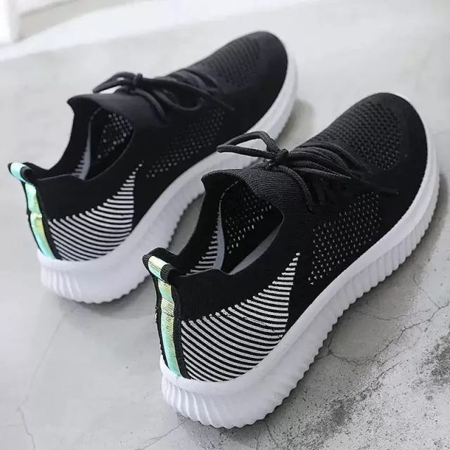 Breathable Sports Shoes Women's Summer New Casual Light Soft Soled Running Shoes Black - Shop at LoveMi