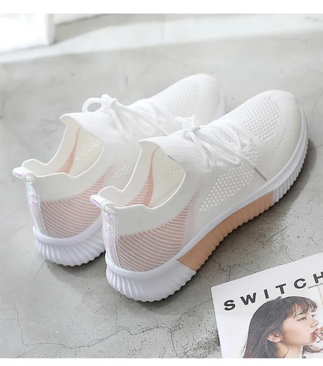 Breathable Sports Shoes Women's Summer New Casual Light Soft Soled Running Shoes Pink - Shop at LoveMi