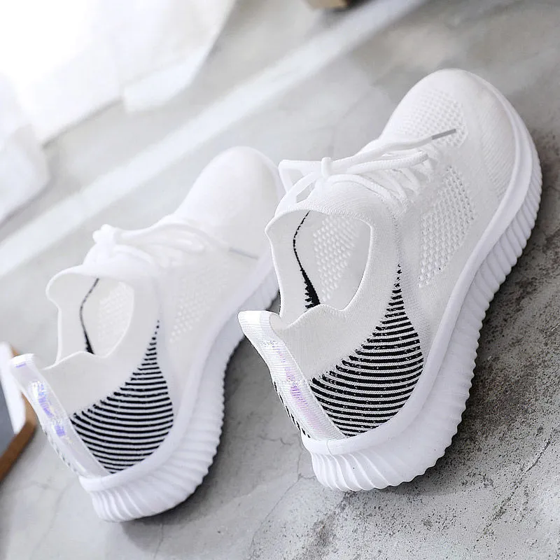Breathable Sports Shoes Women's Summer New Casual Light Soft-Soled Running Shoes - White