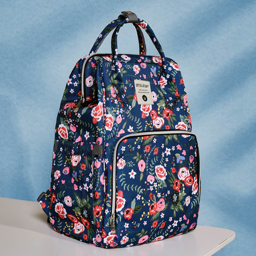 Large Capacity Printed Mommy Bag Multifunctional Waterproof Mother And Baby Outing Backpack Bustling L - Shop at LoveMi