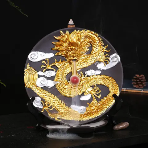 Ceramic Incense Burner Aromatherapy Backflow Xianglong Craft Decoration