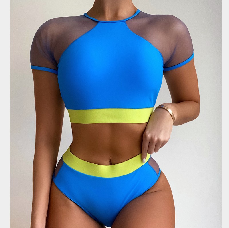 New Mesh Bandage Cool Swimsuit High Waist Sexy Bikini European And American Swimwear Bikini