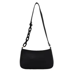 Spring And Summer Candy Colour Texture Dumpling Bag Ins Wild Texture One-Shoulder Portable Underarm Bag - Black - View 1
